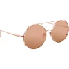 Linda Farrow Sunglasses & Eyewear-- 647 C3 Round Sunglasses - Rose Gold - Eyewear - Avvenice
