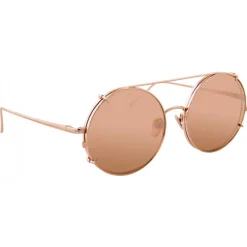 Linda Farrow Sunglasses & Eyewear-- 647 C3 Round Sunglasses - Rose Gold - Eyewear - Avvenice