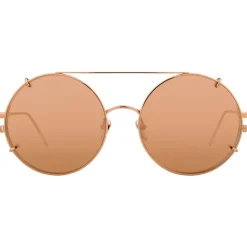 Linda Farrow Sunglasses & Eyewear-- 647 C3 Round Sunglasses - Rose Gold - Eyewear - Avvenice