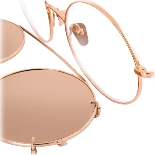 Linda Farrow Sunglasses & Eyewear-- 647 C3 Round Sunglasses - Rose Gold - Eyewear - Avvenice