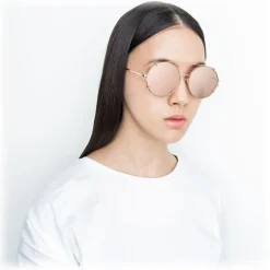 Linda Farrow Sunglasses & Eyewear-- 647 C3 Round Sunglasses - Rose Gold - Eyewear - Avvenice