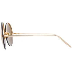 Linda Farrow Sunglasses & Eyewear-- 565 C1 Round Sunglasses - Gold - Eyewear - Avvenice