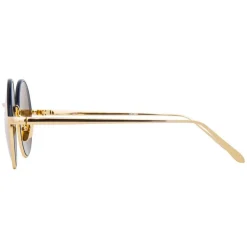 Linda Farrow Sunglasses & Eyewear-- 583 C5 Round Sunglasses - Gold - Eyewear - Avvenice