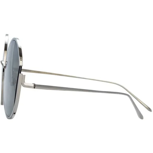 Linda Farrow Sunglasses & Eyewear-- 851 C5 Round Sunglasses - White Gold - Eyewear - Avvenice