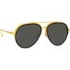 Linda Farrow Sunglasses-- Abel Aviator Sunglasses in Black Yellow Gold - LFL1118C1SUN - Eyewear - Avvenice
