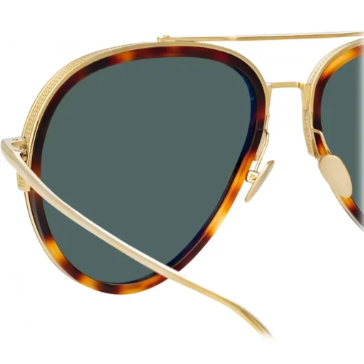 Linda Farrow Sunglasses-- Abel Aviator Sunglasses in Tortoiseshell - LFL1118C2SUN - Eyewear - Avvenice
