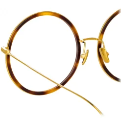 Linda Farrow Sunglasses-- Alesia A Round Optical Glasses in Tortoiseshell - LF57AC2OPT - Eyewear - Avvenice