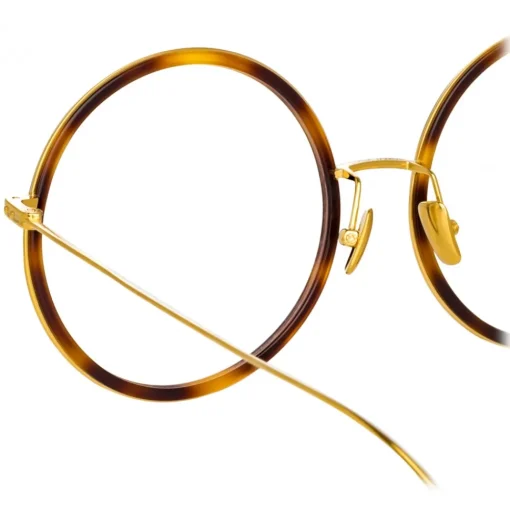 Linda Farrow Sunglasses-- Alesia A Round Optical Glasses in Tortoiseshell - LF57AC2OPT - Eyewear - Avvenice