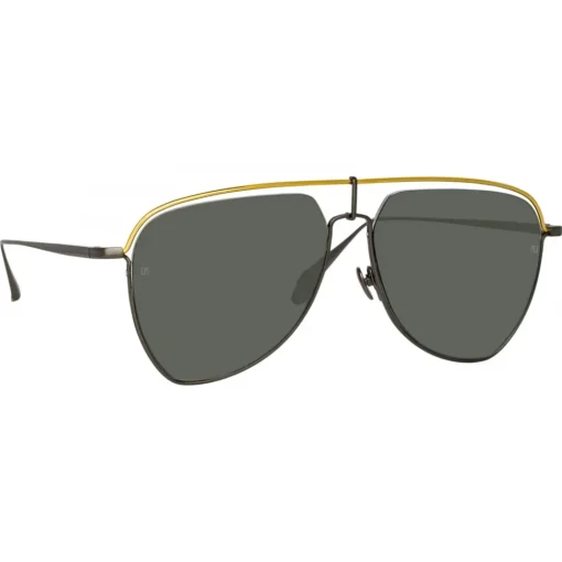 Linda Farrow Sunglasses-- Alma Aviator Sunglasses in Nickel - LFL1205C3SUN - Eyewear - Avvenice