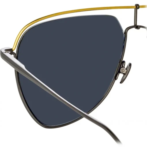 Linda Farrow Sunglasses-- Alma Aviator Sunglasses in Nickel - LFL1205C3SUN - Eyewear - Avvenice