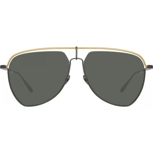 Linda Farrow Sunglasses-- Alma Aviator Sunglasses in Nickel - LFL1205C3SUN - Eyewear - Avvenice