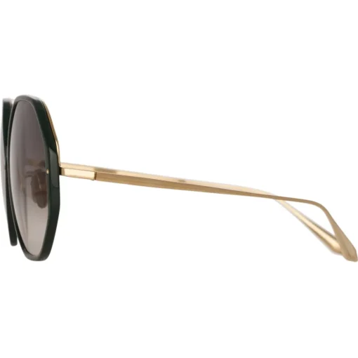 Linda Farrow Sunglasses-- Alona Hexagon Sunglasses in Green - LFL901C21SUN - Eyewear - Avvenice