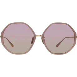Linda Farrow Sunglasses-- Alona Hexagon Sunglasses in Lilac - LFL901C25SUN - Eyewear - Avvenice
