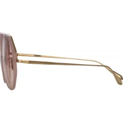 Linda Farrow Sunglasses-- Alona Hexagon Sunglasses in Lilac - LFL901C25SUN - Eyewear - Avvenice