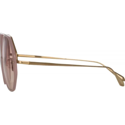 Linda Farrow Sunglasses-- Alona Hexagon Sunglasses in Lilac - LFL901C25SUN - Eyewear - Avvenice