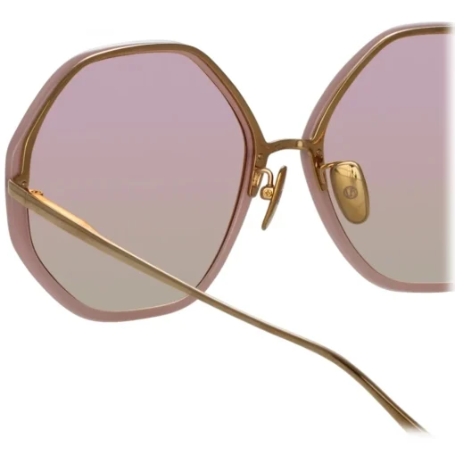 Linda Farrow Sunglasses-- Alona Hexagon Sunglasses in Lilac - LFL901C25SUN - Eyewear - Avvenice
