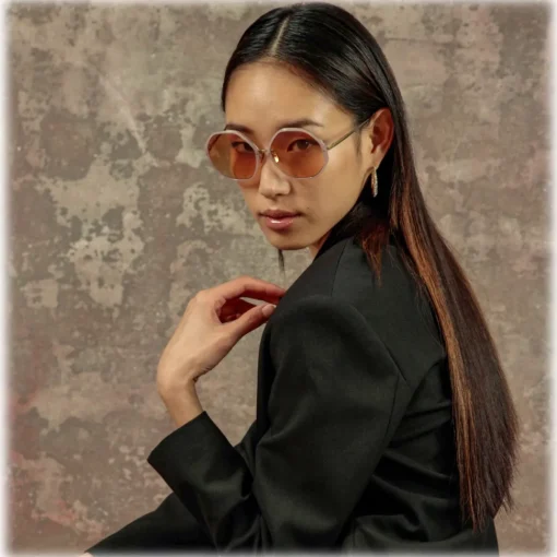Linda Farrow Sunglasses-- Alona Hexagon Sunglasses in Lilac - LFL901C25SUN - Eyewear - Avvenice