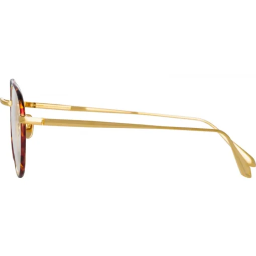 Linda Farrow Sunglasses-- Anton Oval Optical Glasses in Yellow Gold Tortoiseshell - LFL1230C3OPT - Eyewear - Avvenice