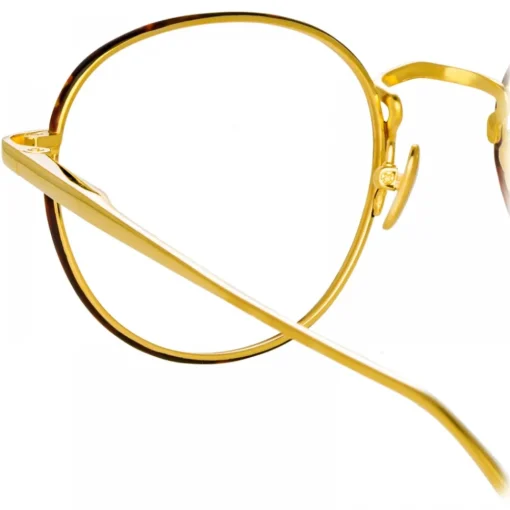 Linda Farrow Sunglasses-- Anton Oval Optical Glasses in Yellow Gold Tortoiseshell - LFL1230C3OPT - Eyewear - Avvenice