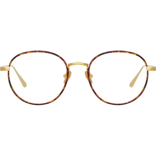 Linda Farrow Sunglasses-- Anton Oval Optical Glasses in Yellow Gold Tortoiseshell - LFL1230C3OPT - Eyewear - Avvenice