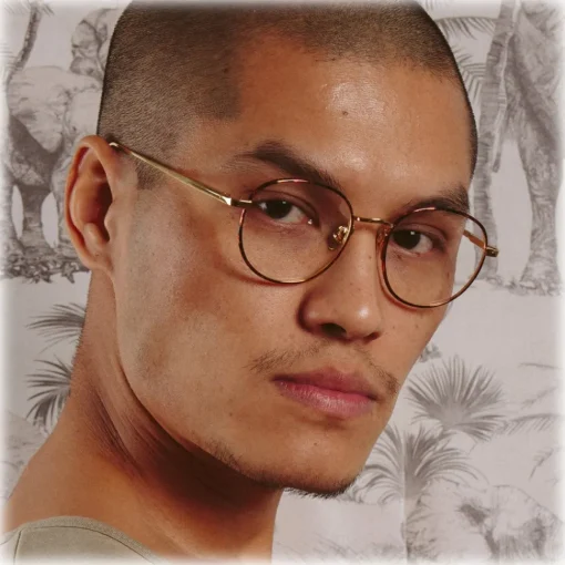 Linda Farrow Sunglasses-- Anton Oval Optical Glasses in Yellow Gold Tortoiseshell - LFL1230C3OPT - Eyewear - Avvenice