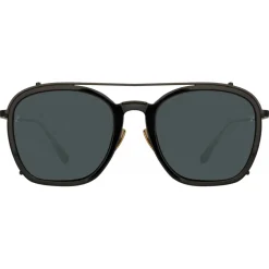 Linda Farrow Sunglasses-- Aston Square Sunglasses in Nickel (Men’s) - LFL1359C1SUN - Eyewear - Avvenice