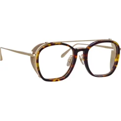 Linda Farrow Sunglasses-- Aston Square Optical Glasses in Light Gold - LFL1359C5OPT - Eyewear - Avvenice