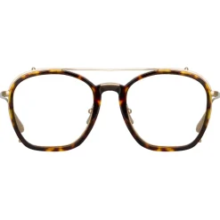 Linda Farrow Sunglasses-- Aston Square Optical Glasses in Light Gold - LFL1359C5OPT - Eyewear - Avvenice