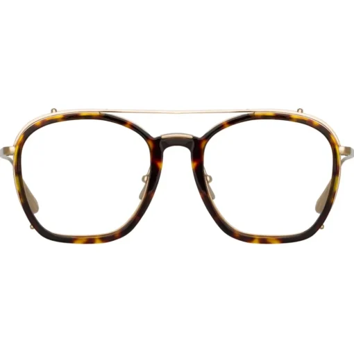 Linda Farrow Sunglasses-- Aston Square Optical Glasses in Light Gold - LFL1359C5OPT - Eyewear - Avvenice