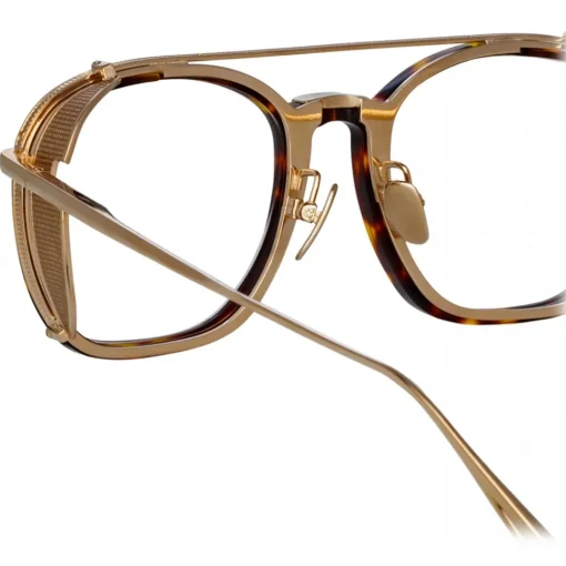 Linda Farrow Sunglasses-- Aston Square Optical Glasses in Light Gold - LFL1359C5OPT - Eyewear - Avvenice