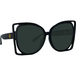 Linda Farrow Sunglasses-- Astra Cat Eye Sunglasses in Black - LFL1357C1SUN - Eyewear - Avvenice