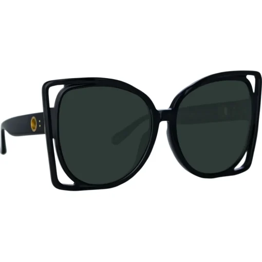 Linda Farrow Sunglasses-- Astra Cat Eye Sunglasses in Black - LFL1357C1SUN - Eyewear - Avvenice