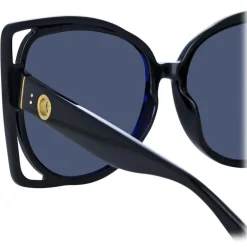 Linda Farrow Sunglasses-- Astra Cat Eye Sunglasses in Black - LFL1357C1SUN - Eyewear - Avvenice