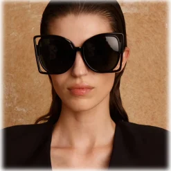Linda Farrow Sunglasses-- Astra Cat Eye Sunglasses in Black - LFL1357C1SUN - Eyewear - Avvenice