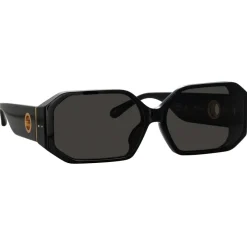 Linda Farrow Sunglasses-- Bailey Angular Sunglasses in Black - LFL1427C1SUN - Eyewear - Avvenice