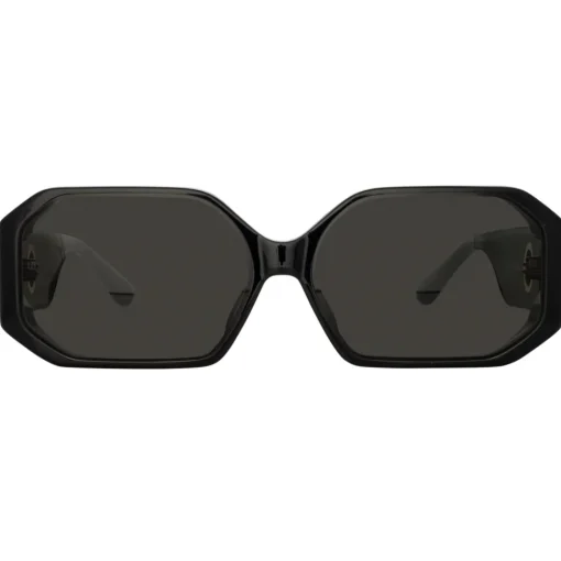 Linda Farrow Sunglasses-- Bailey Angular Sunglasses in Black - LFL1427C1SUN - Eyewear - Avvenice