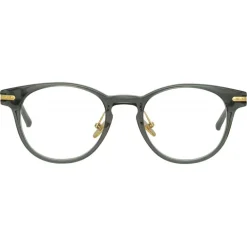 Linda Farrow Sunglasses-- Bay A D-Frame Optical Glasses in Green - LF25AC12OPT - Eyewear - Avvenice
