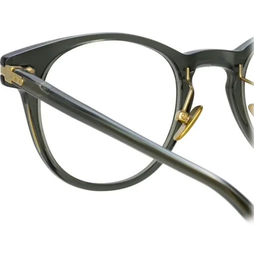 Linda Farrow Sunglasses-- Bay A D-Frame Optical Glasses in Green - LF25AC12OPT - Eyewear - Avvenice