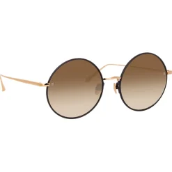 Linda Farrow Sunglasses-- Bea Round Sunglasses in Rose Gold - LFL1333C4SUN - Eyewear - Avvenice