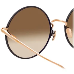 Linda Farrow Sunglasses-- Bea Round Sunglasses in Rose Gold - LFL1333C4SUN - Eyewear - Avvenice