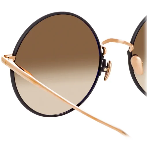 Linda Farrow Sunglasses-- Bea Round Sunglasses in Rose Gold - LFL1333C4SUN - Eyewear - Avvenice