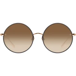 Linda Farrow Sunglasses-- Bea Round Sunglasses in Rose Gold - LFL1333C4SUN - Eyewear - Avvenice