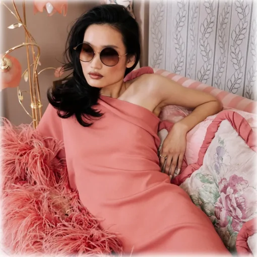 Linda Farrow Sunglasses-- Bea Round Sunglasses in Rose Gold - LFL1333C4SUN - Eyewear - Avvenice