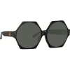 Linda Farrow Sunglasses-- Bora Hexagon Sunglasses in Black - LFL1260C1SUN - Eyewear - Avvenice