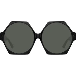 Linda Farrow Sunglasses-- Bora Hexagon Sunglasses in Black - LFL1260C1SUN - Eyewear - Avvenice