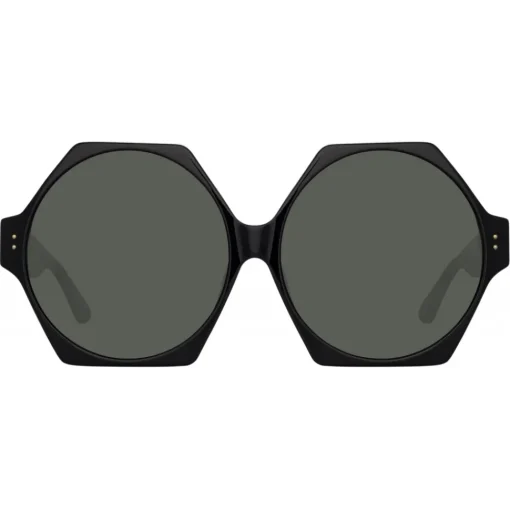 Linda Farrow Sunglasses-- Bora Hexagon Sunglasses in Black - LFL1260C1SUN - Eyewear - Avvenice