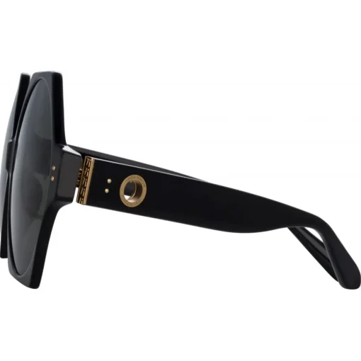 Linda Farrow Sunglasses-- Bora Hexagon Sunglasses in Black - LFL1260C1SUN - Eyewear - Avvenice