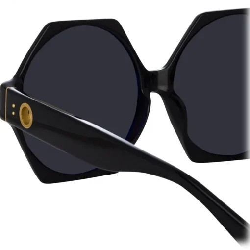 Linda Farrow Sunglasses-- Bora Hexagon Sunglasses in Black - LFL1260C1SUN - Eyewear - Avvenice