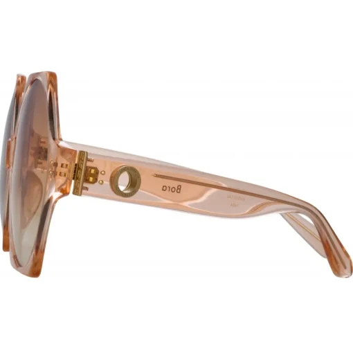 Linda Farrow Sunglasses-- Bora Hexagon Sunglasses in Peach - LFL1260C3SUN - Eyewear - Avvenice