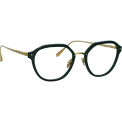 Linda Farrow Sunglasses-- Cacao Angular Optical Glasses in Green - LFL1273C5OPT - Eyewear - Avvenice